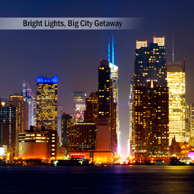 BRIGHT LIGHTS, BIG CITY GETAWAY - Museums, shopping, dining, entertainment and more await you in the Big Apple.  The city is at your feet to explore while enjoying your 3-day, 2-night accommodations for two.  Airfare not included. Subject to availability based on date of request and peak season blackouts. Resort fee not included.